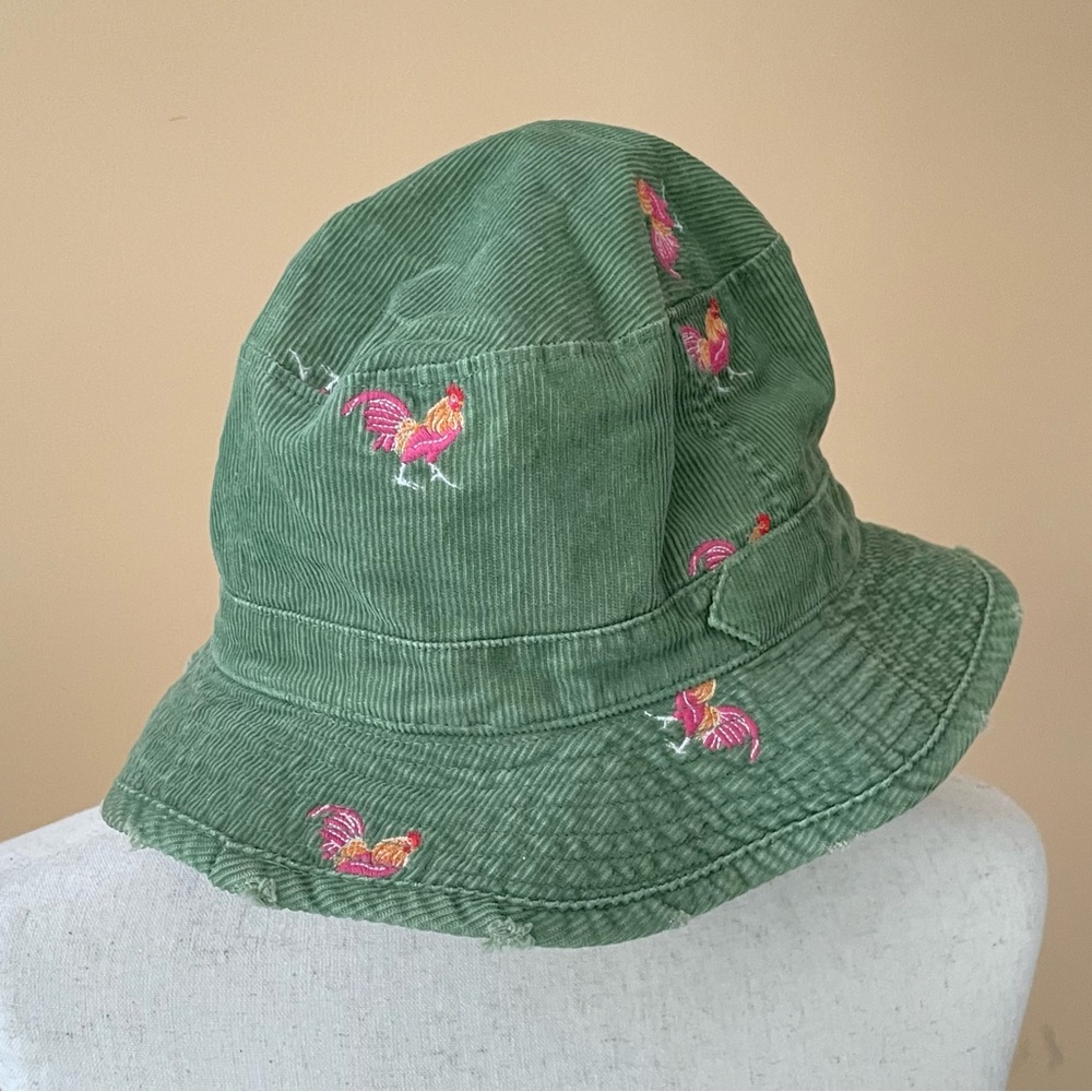 COPY - J.CREW Corduroy Embroidered Roosters Bucket Hat M/L